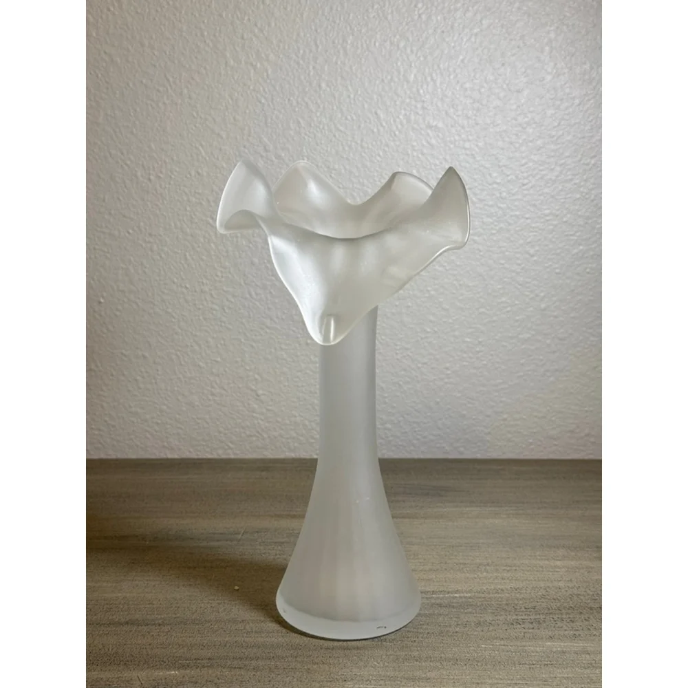 vintage frosted satin glass 